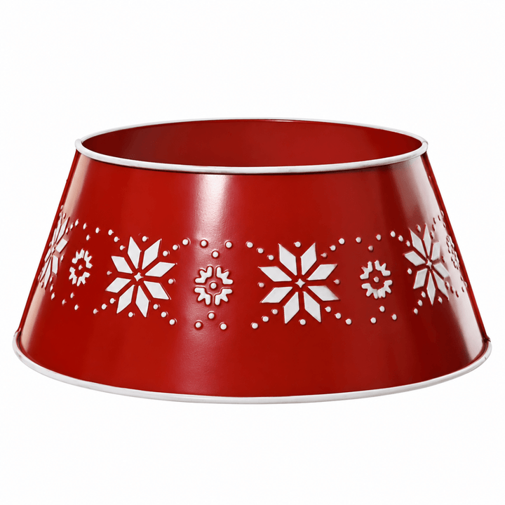 Copribase Albero Rosso con Fiocchi di Neve | Kaemingk - Perrone Shop