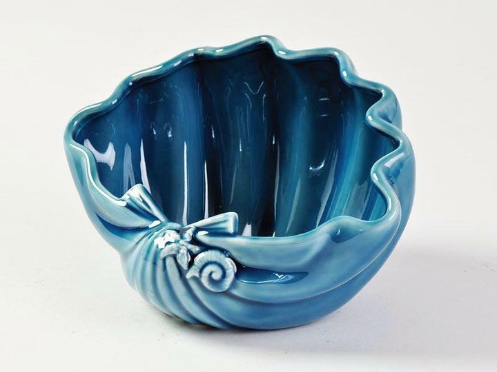 Conchiglia in ceramica Blu 18X13XH.11CM - Perrone Shop