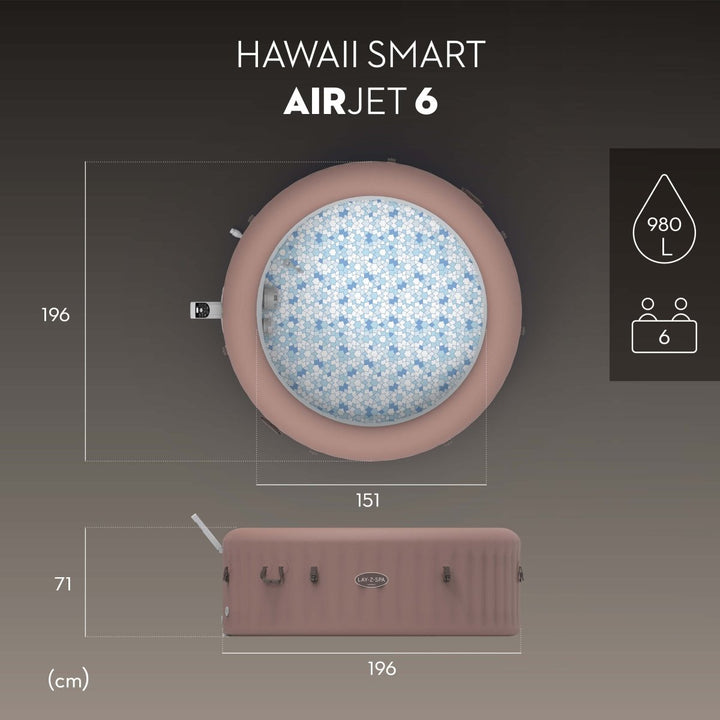 Idromassaggio gonfiabile Hawaii Lay - Z - Spa AirJet 4 - 6 persone - Perrone Shop