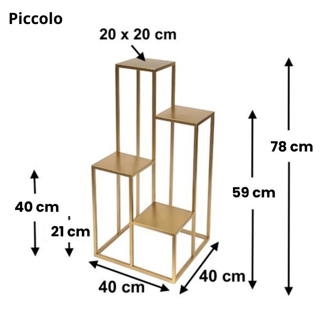 Espositore in Metallo Oro – Struttura a Cubi Multilivello - Perrone Shop