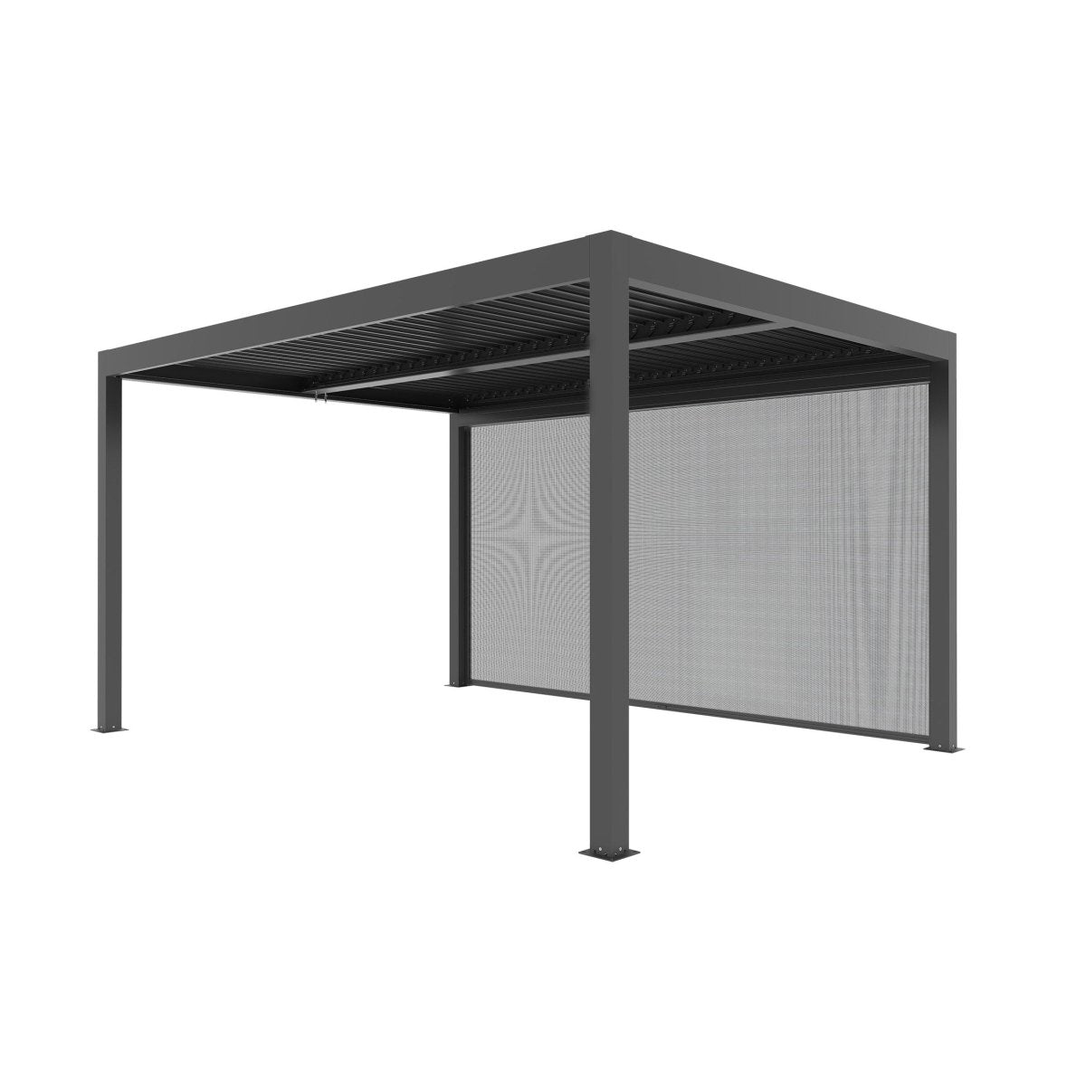 Tenda laterale antracite per pergola bioclimatica Gaia Xone - Perrone Shop