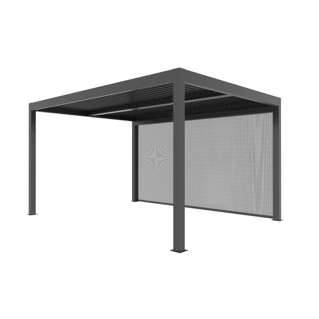 Tenda laterale antracite per pergola bioclimatica Gaia Xone - Perrone Shop