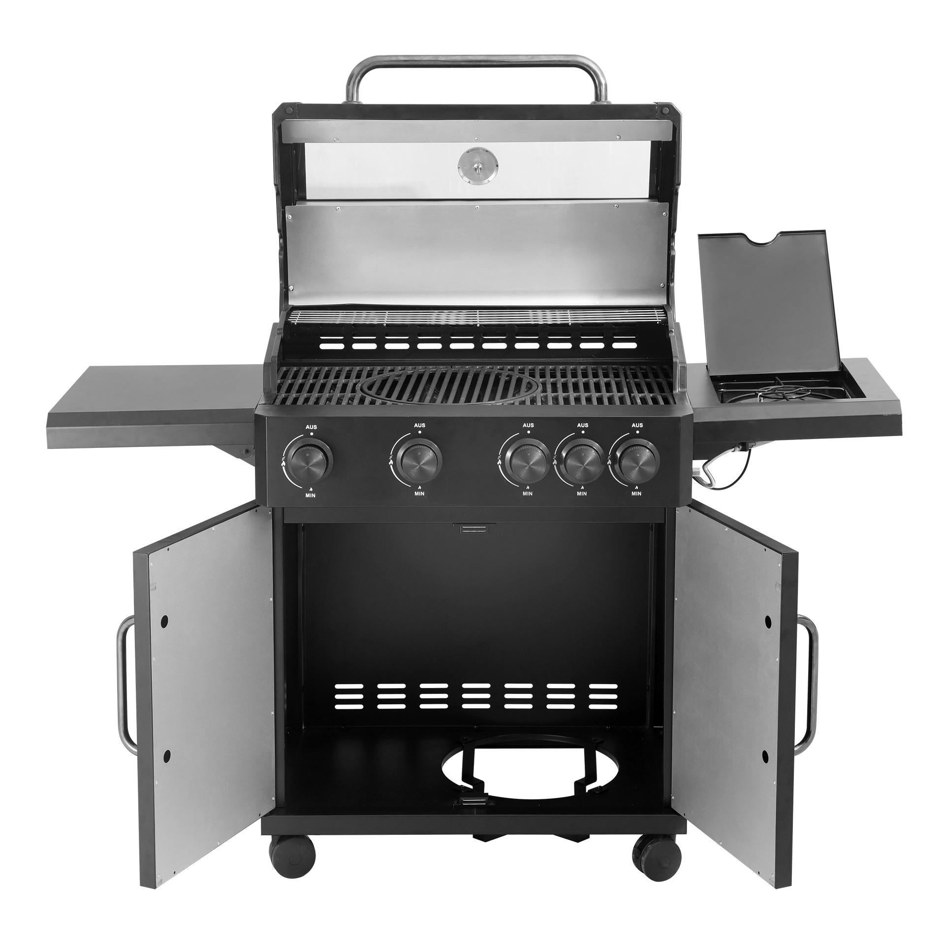 Pit Master – Barbecue a Gas con fornello laterale e custodia