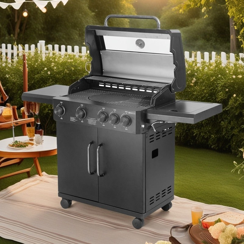 Pit Master – Barbecue a Gas con fornello laterale e custodia