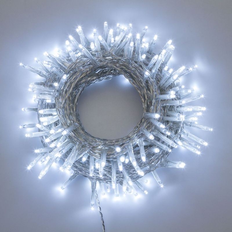 360 LED bianco freddo con cavo trasparente Lotti