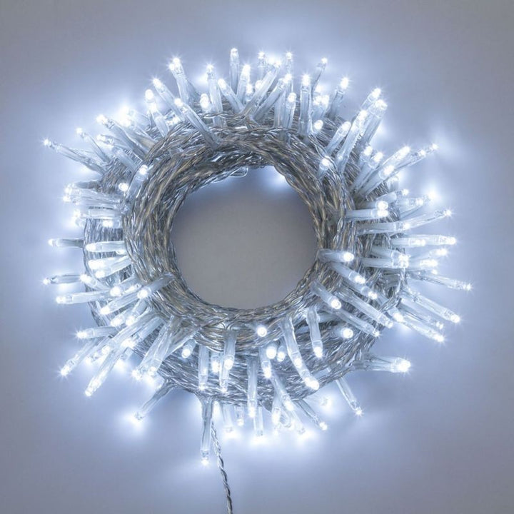 360 LED bianco freddo con cavo trasparente Lotti