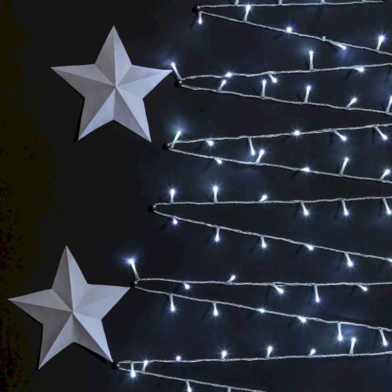 360 LED bianco freddo con cavo trasparente Lotti