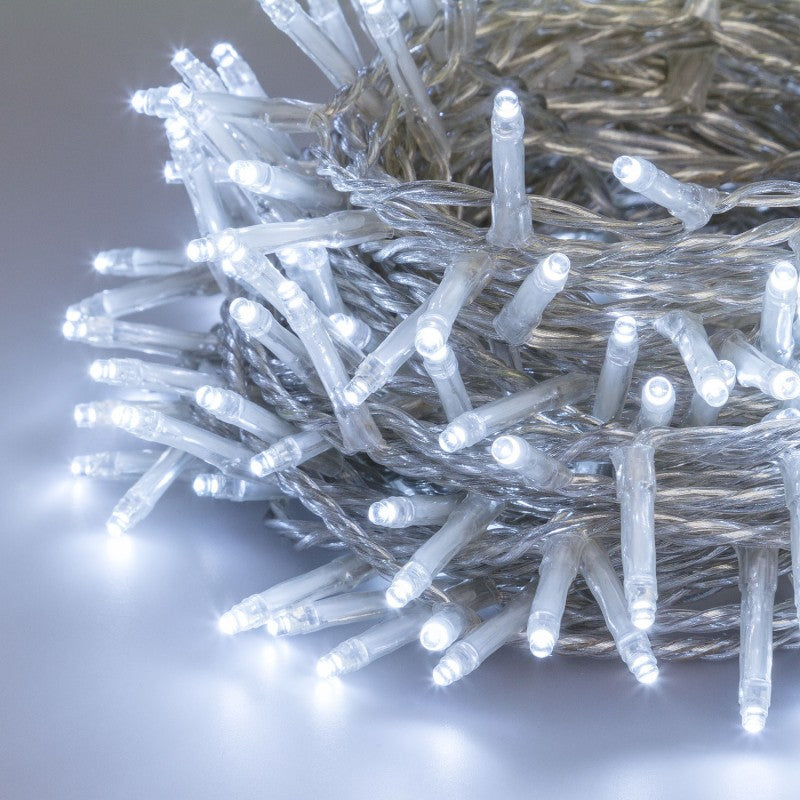 360 LED bianco freddo con cavo trasparente Lotti