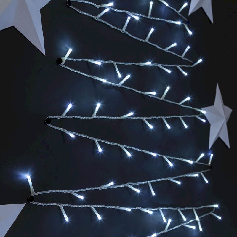 360 LED bianco freddo con cavo trasparente Lotti