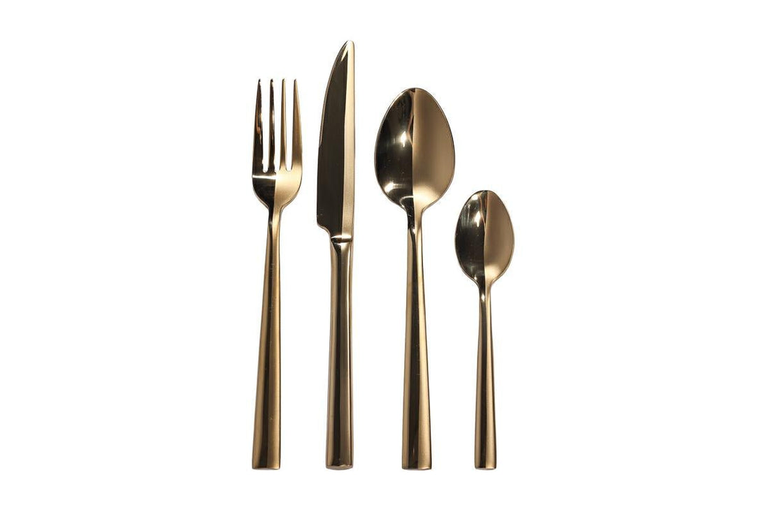 Set 24 posate in acciaio gold - Perrone Shop