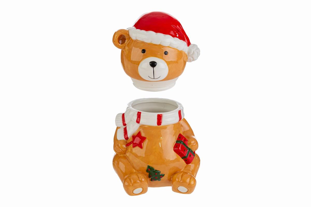 Porta biscotti con orsetto in ceramica