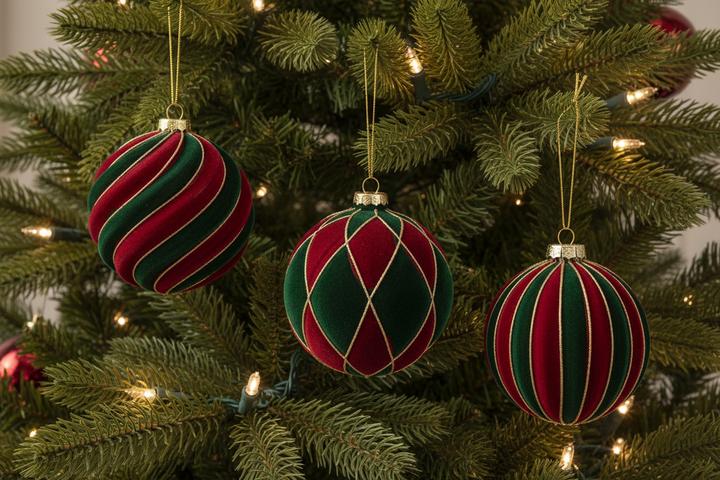 SFERA ARABESQUE VERDE E ROSSO D.10CM