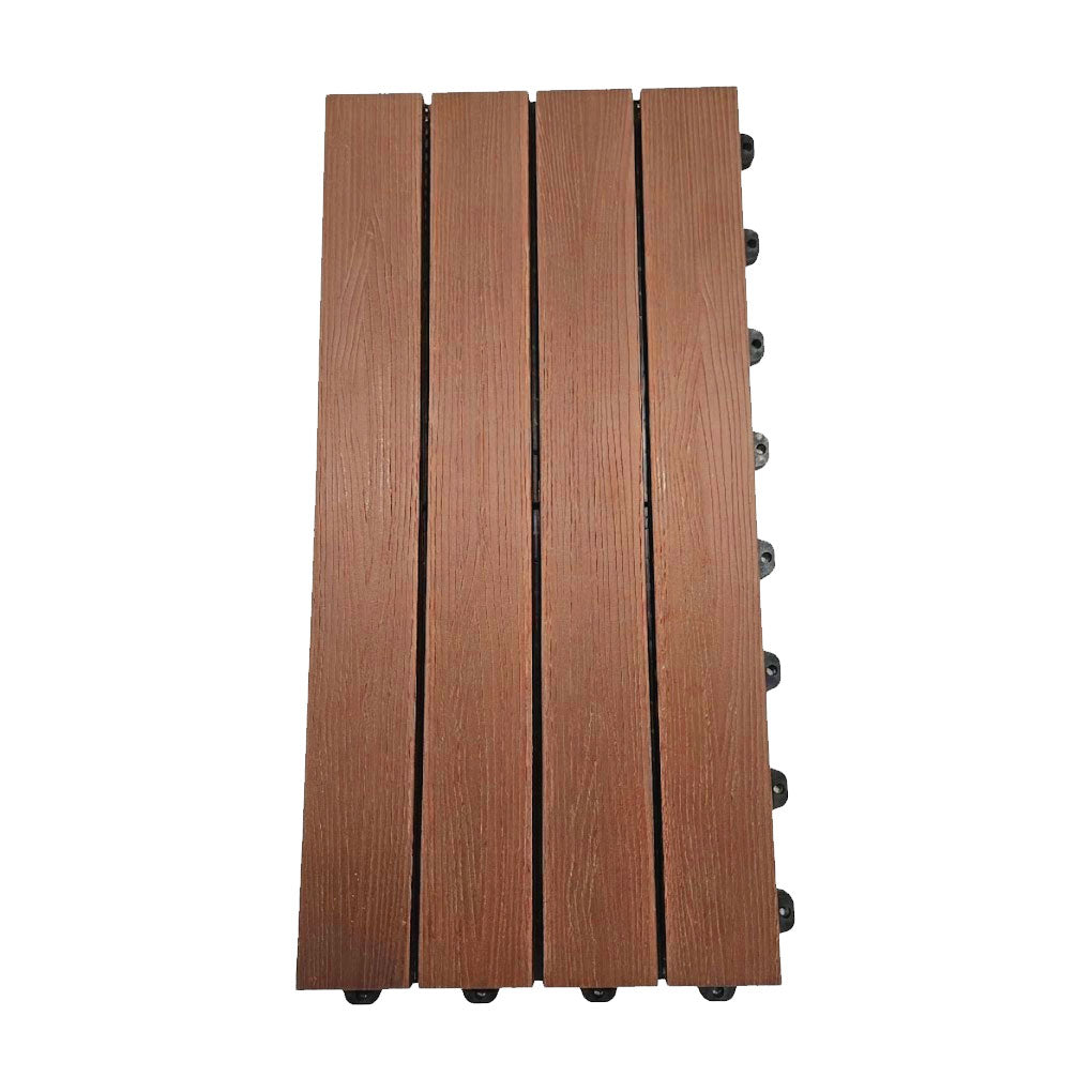 Set Piastrelle WPC a incastro click da esterno effetto legno 30x60 cm - 6 pezzi