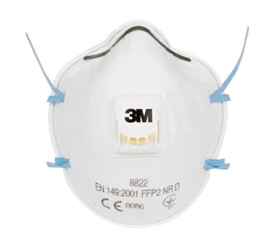 Respiratore Antipolvere FFP2 3M 8822 con Valvola | Mascherina DPI EN149 Professionale - Perrone Shop
