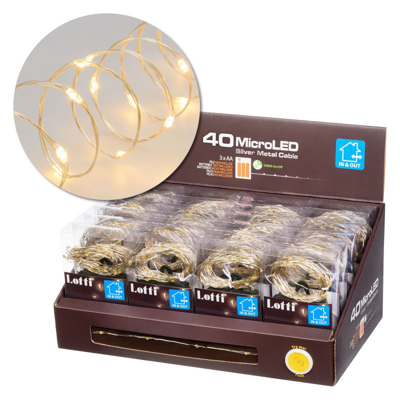 Catena 40 LED Bianco Caldo Uso Esterno/Interno Lotti