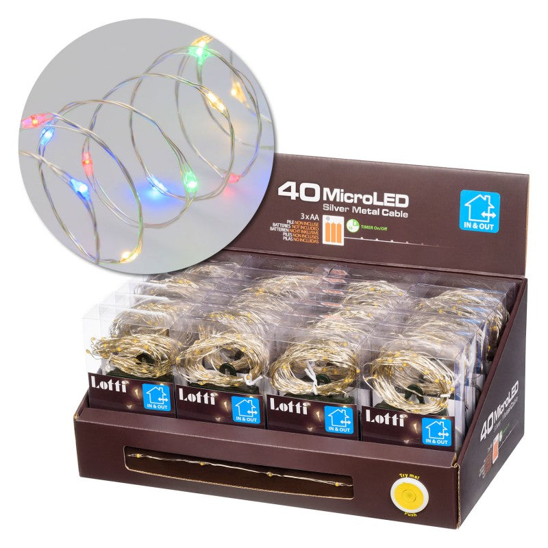 40 LED Multicolor Interno/Esterno a batteria Lotti
