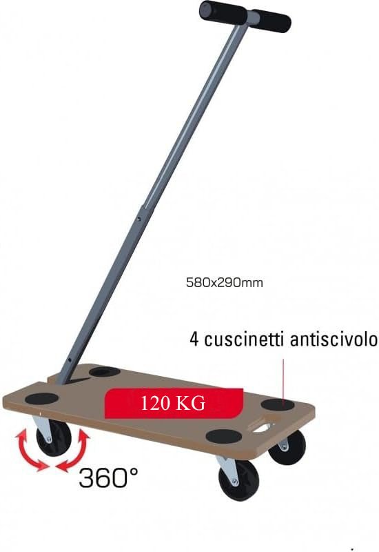 Carrello Quick con manico Telescopico portata 120kg - Perrone Shop