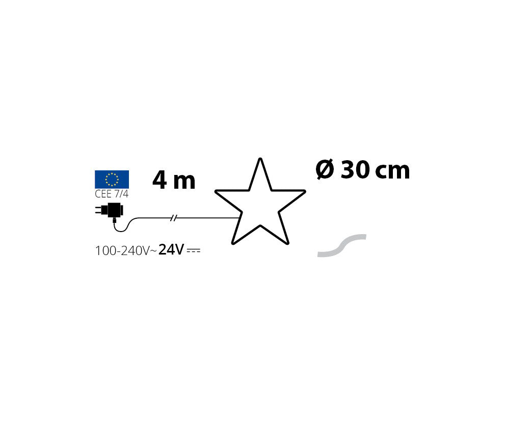 Stella Luminosa LED Ø30 cm Bianco Caldo – Effetto FlashLED - Perrone Shop