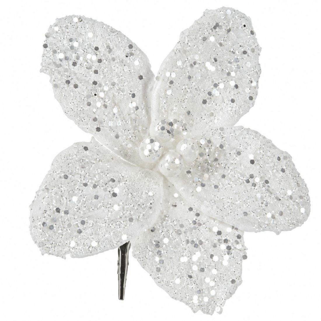 Stella di Natale Bianca Glitter Ø 18x6 cm | Kaemingk - Perrone Shop