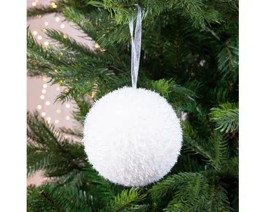 Sfera Natalizia Effetto Neve Ø 10 cm Bianca | Kaemingk - Perrone Shop