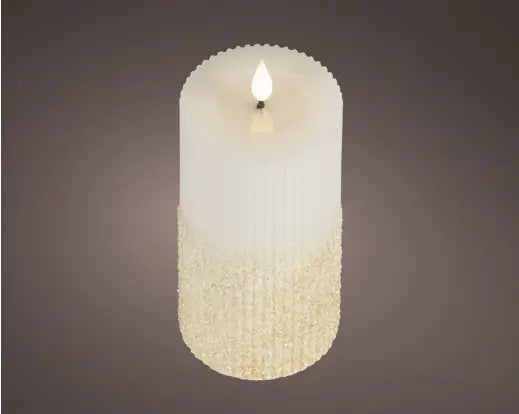 Candela LED Bianca Ø7,5 x H18 cm | Kaemingk