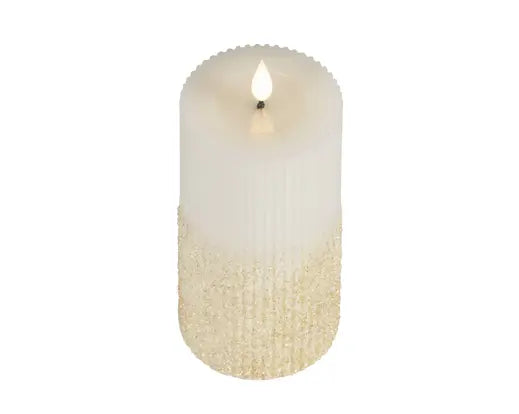 Candela LED Bianca Ø7,5 x H18 cm | Kaemingk