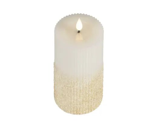 Candela LED Bianca Ø7,5 x H18 cm | Kaemingk - Perrone Shop