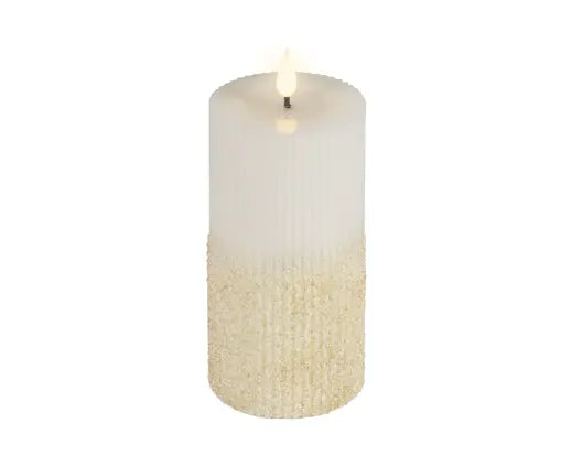 Candela LED Bianca Ø7,5 x H18 cm | Kaemingk