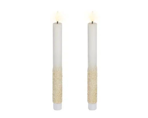 Coppia Candele LED Bianche Ø2,2 x H24,5 cm | Kaemingk