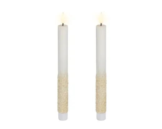 Coppia Candele LED Bianche Ø2,2 x H24,5 cm | Kaemingk - Perrone Shop