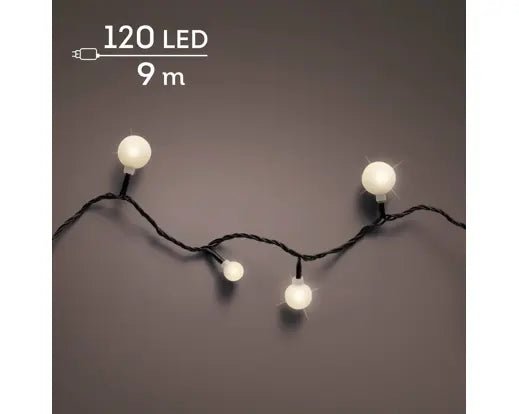 Luci LED Ciliegia Cavo Nero Bianco Caldo L.900 cm | Kaemingk - Perrone Shop