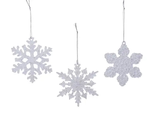 Fiocco di Neve Trasparente Glitter 10 cm 3 Assortiti | Kaemingk