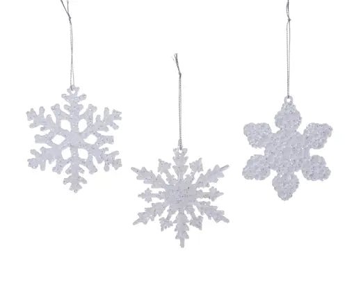 Fiocco di Neve Trasparente Glitter 10 cm 3 Assortiti | Kaemingk - Perrone Shop