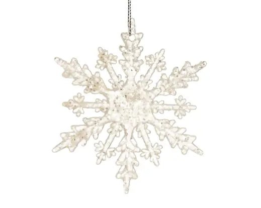 Fiocco di Neve Trasparente Glitter 10 cm 3 Assortiti | Kaemingk - Perrone Shop