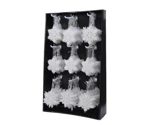 Fiocco di Neve Trasparente Glitter 10 cm 3 Assortiti | Kaemingk