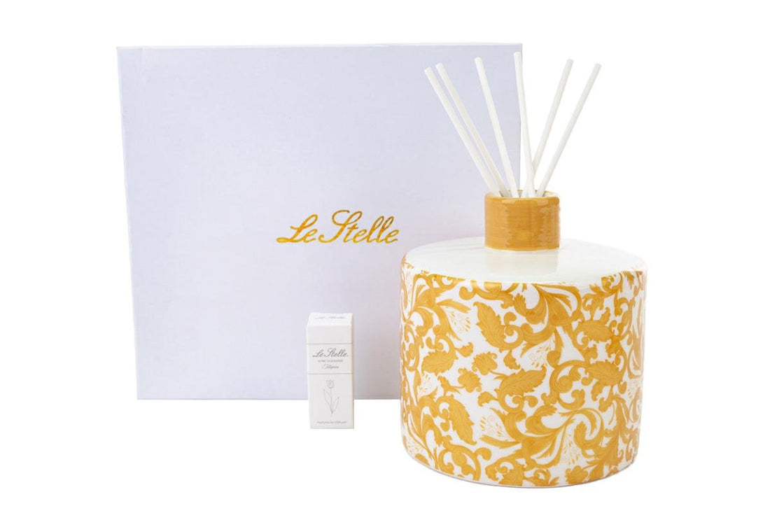 Profumatore decorazioni oro in porcellana con astuccio H.15CM - Perrone Shop