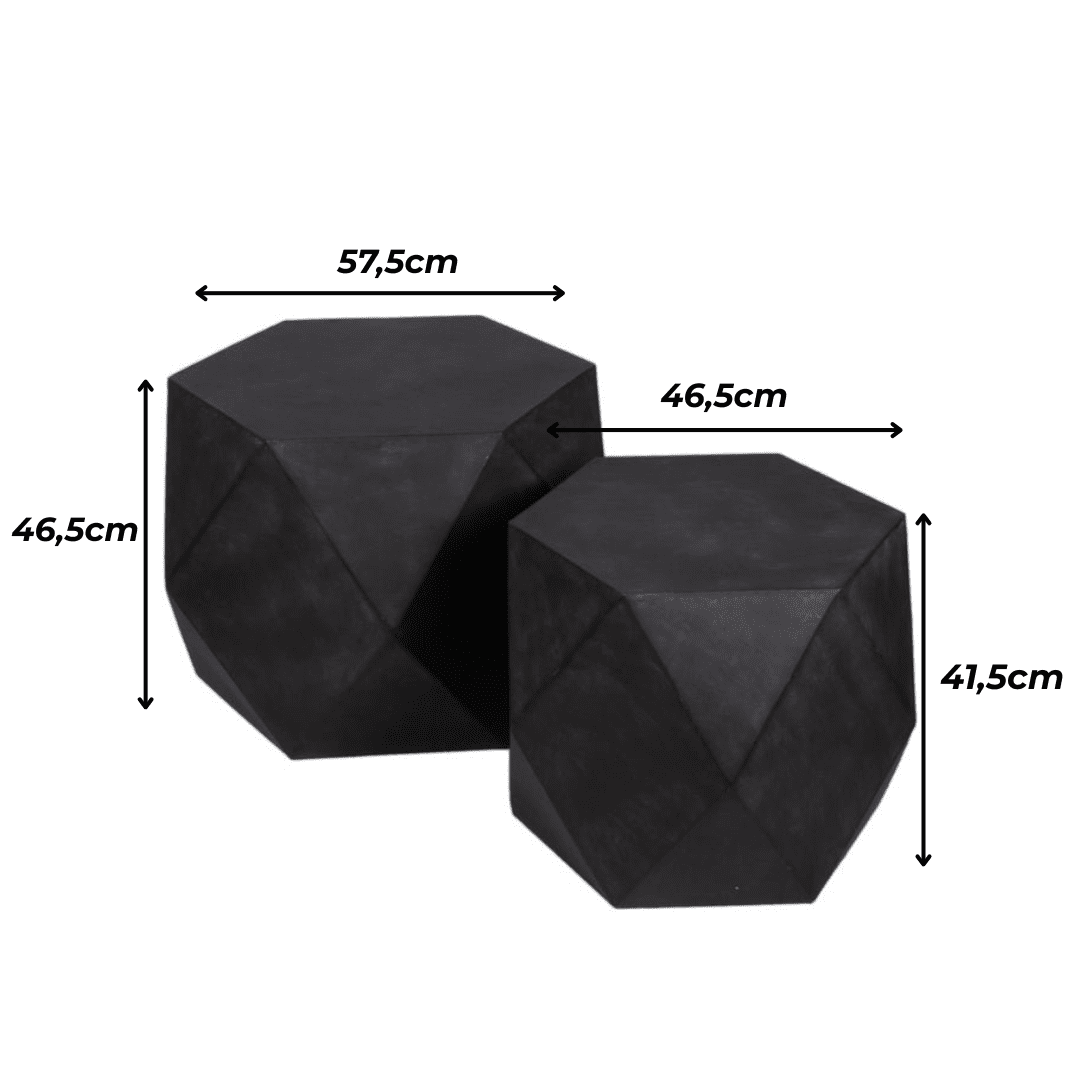 Base Nera in Metallo – Design Geometrico - Perrone Shop