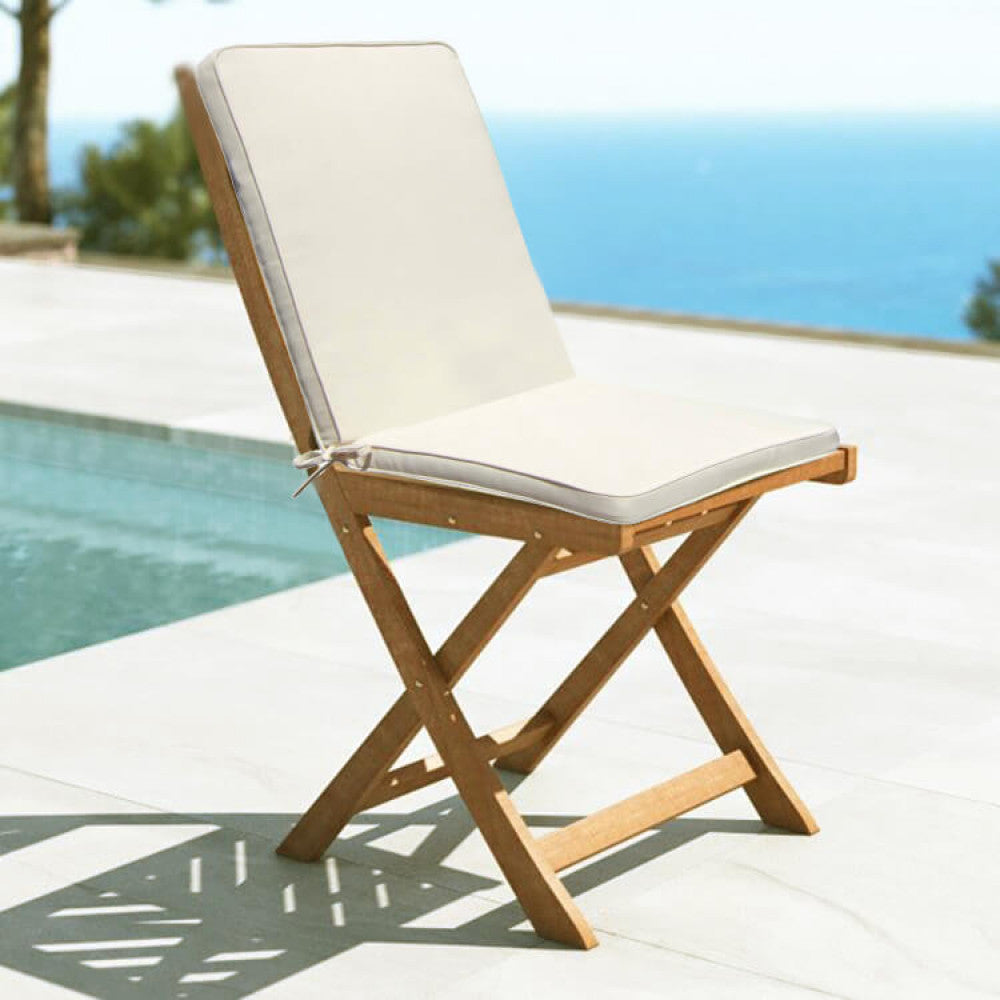 Cuscino Seduta con Schienale Medio Beige per Sedia da Giardino