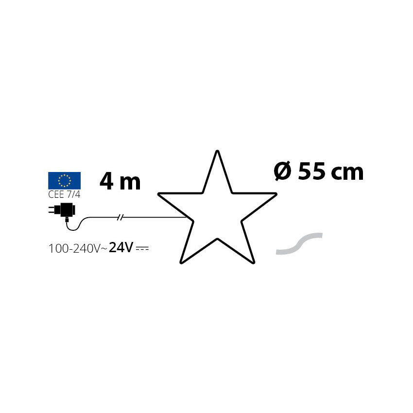 Stella Luminosa LED Ø55 cm Bianco Caldo – FlashLED Slow - Perrone Shop