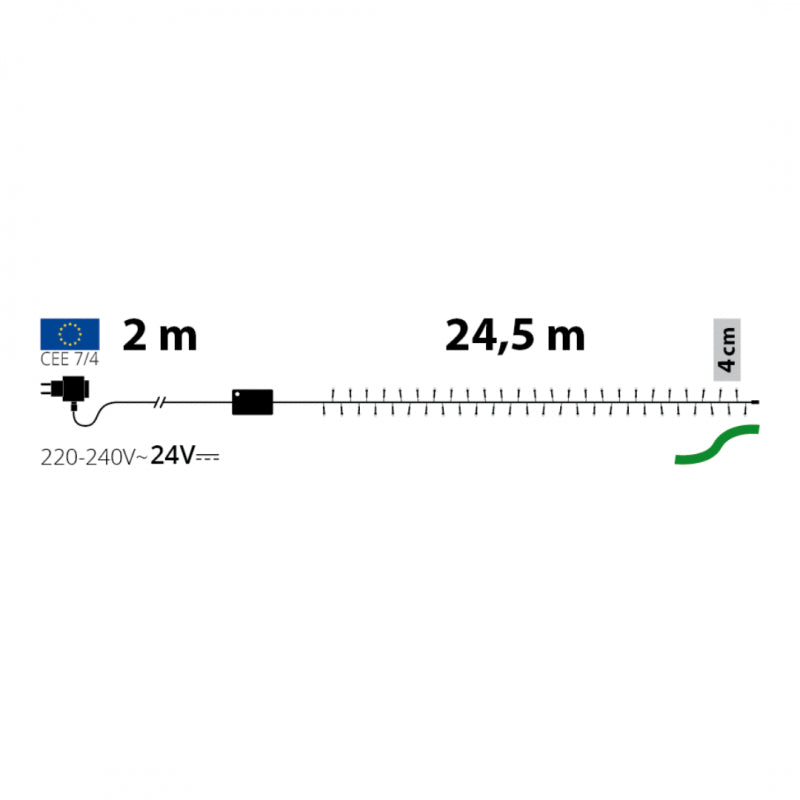 600 LED bianco freddo con controller 26,5 m Lotti