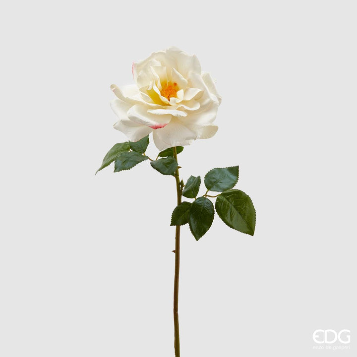 Rosa artificiale royal aperta bianco H56 | EDG - Perrone Shop