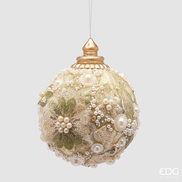 Palla di Natale in pizzo Oro D.10 | EDG - Perrone Shop