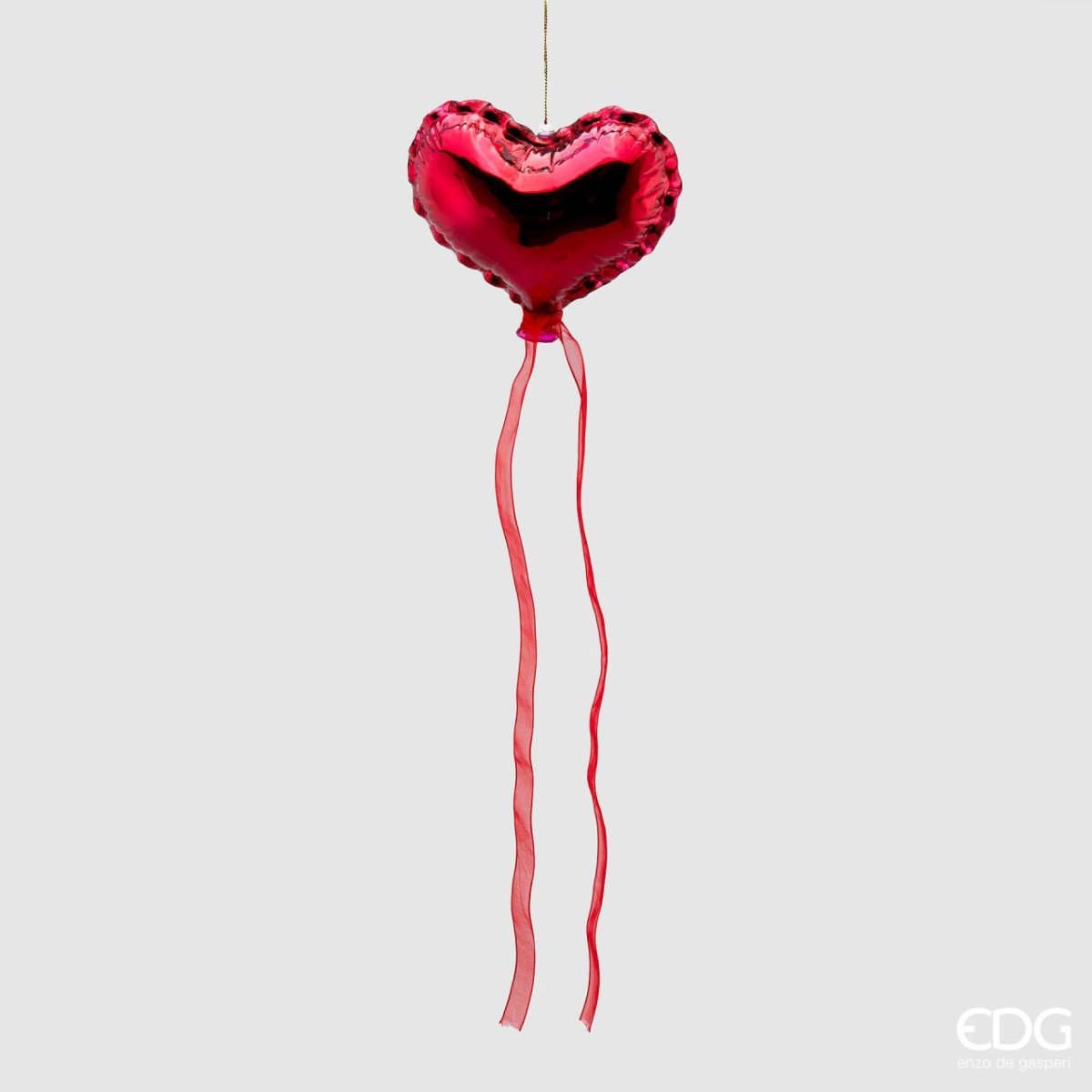 Decorazioni natalizie cuore oro e cuore rosa con nastri (set 2 pz) | EDG - Perrone Shop