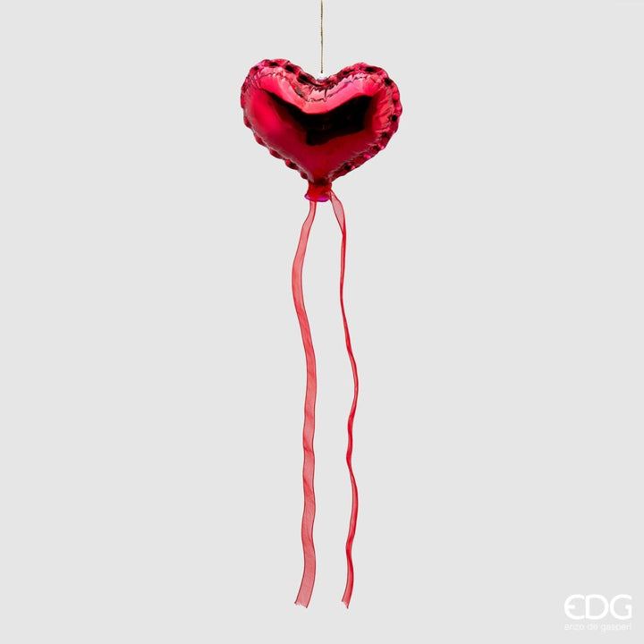 Decorazioni natalizie cuore oro e cuore rosa con nastri (set 2 pz) | EDG - Perrone Shop