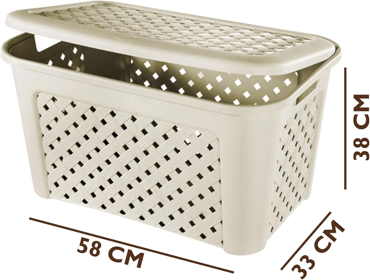 Cesto Portabiancheria Arianna con coperchio 48L - Perrone Shop