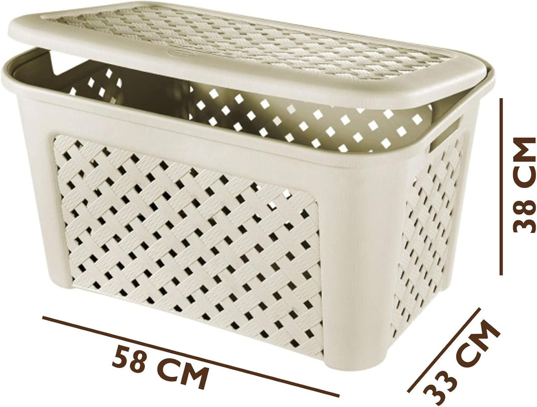 Cesto Portabiancheria Arianna con coperchio 48L - Perrone Shop