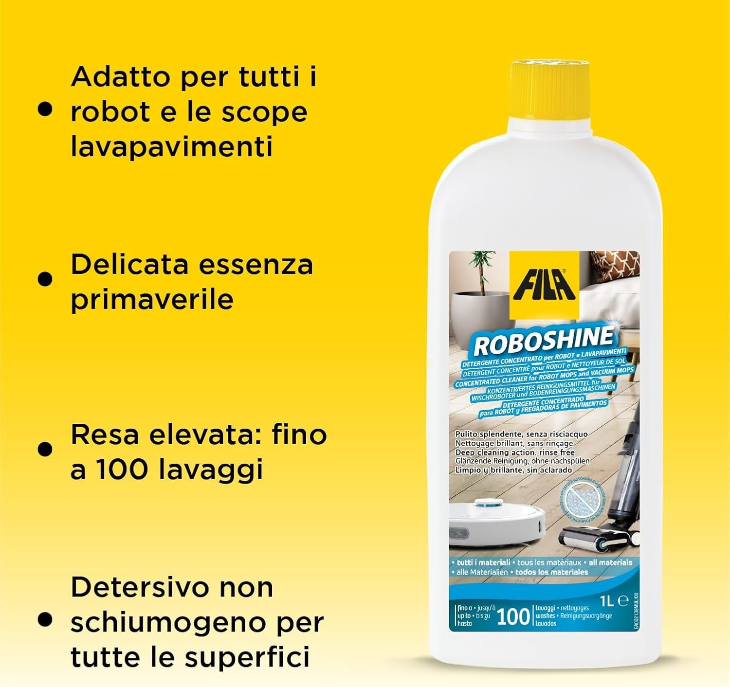 ROBOSHINE DETERGENTE CONCENTRATO PER ROBOT 1LT|FILA