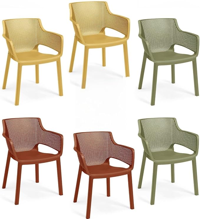 Set Tavolo Julie Grafite + 6 Sedie Elisa Colorate - Perrone Shop