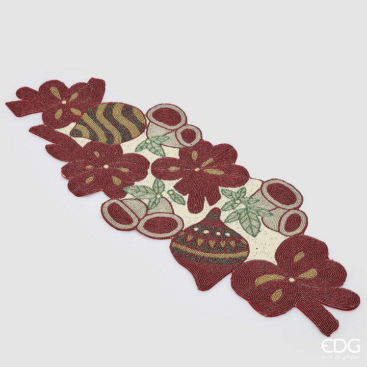 Runner natalizio Decomix bianco e rosso L.90cm | EDG - Perrone Shop