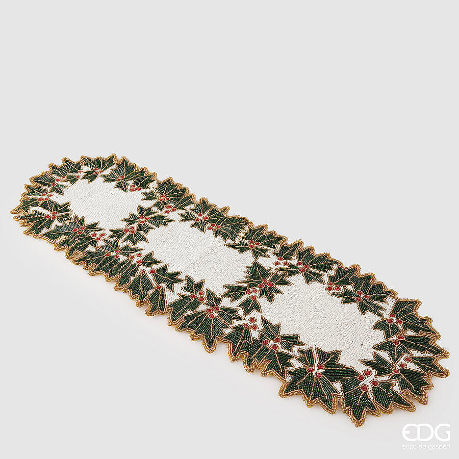 Runner Agrifoglio con perle Bianco e Rosso